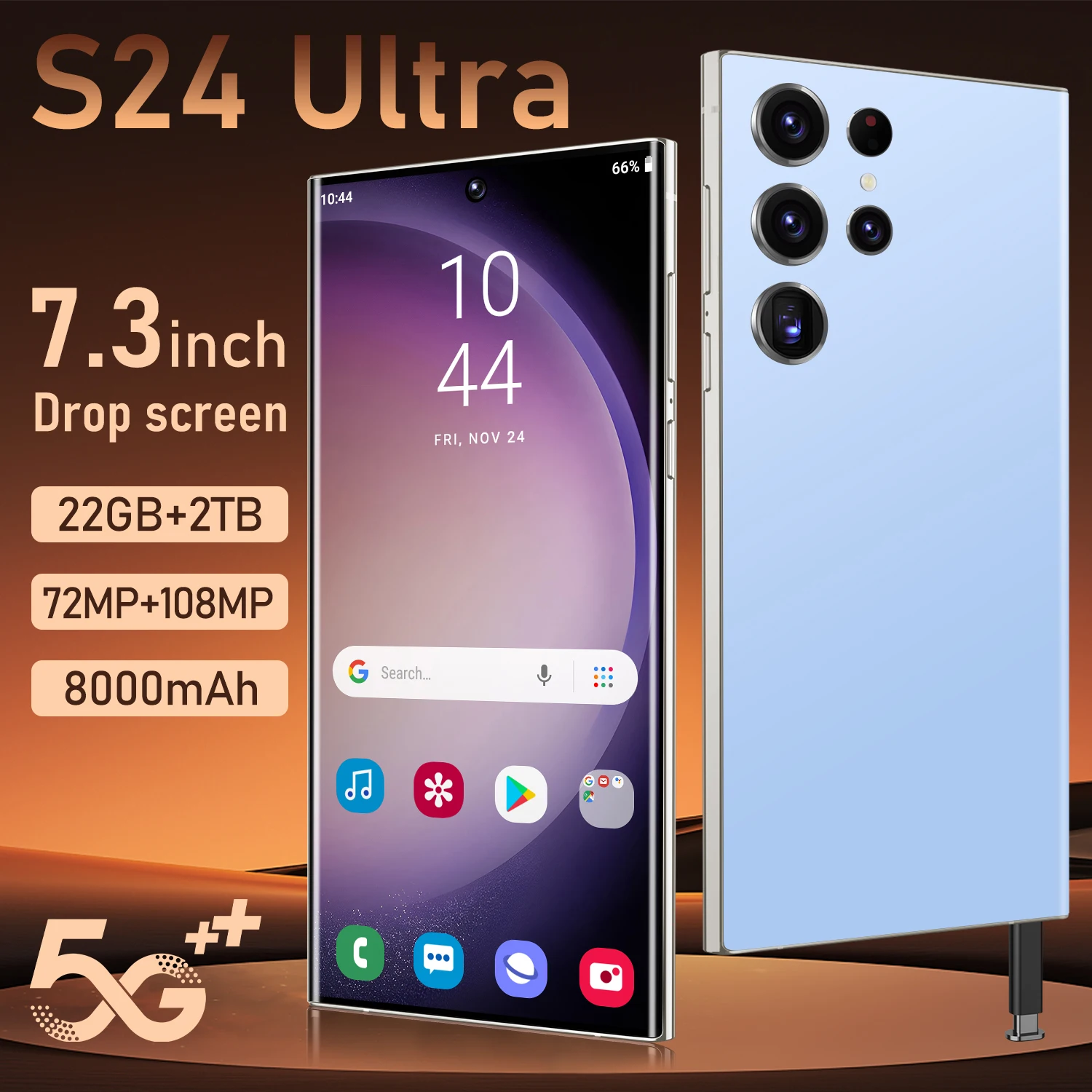 S24 Ultra Smartphone 22GB+2TB  large memory 5G 7.3-inch full-screen display 8000 mAh Battey Hot selling new mobile phones