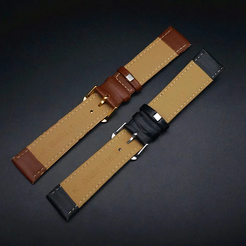 Men&Women PU Leather Strap Black Brown 12mm 14mm 16mm 18mm 20mm 22mm Watch Strap Relogio Masculino Accessories