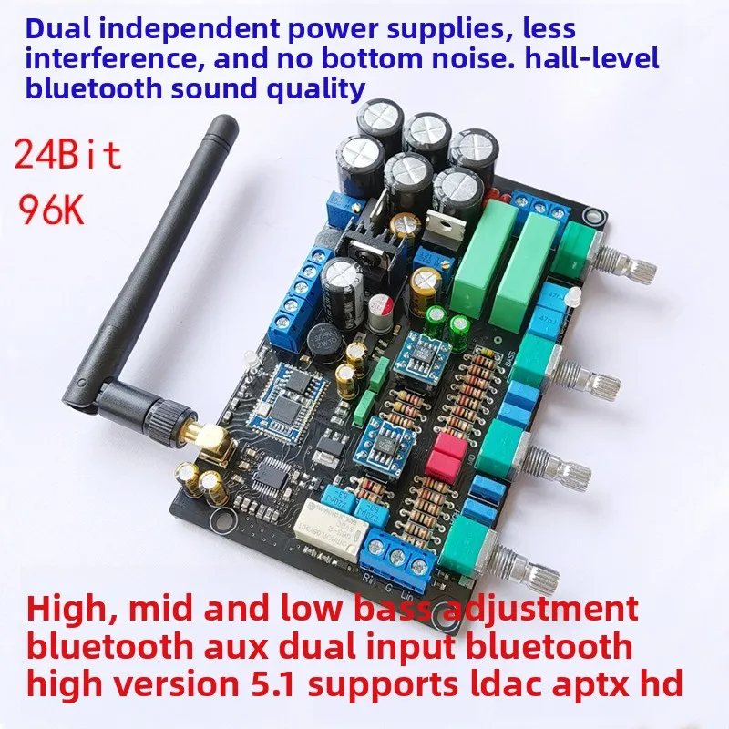 Bluetooth 5.4 Preamp Front Tone Board OPA2604 Lossless Tuning Finished 5102 Decoding AUX Input LDAC