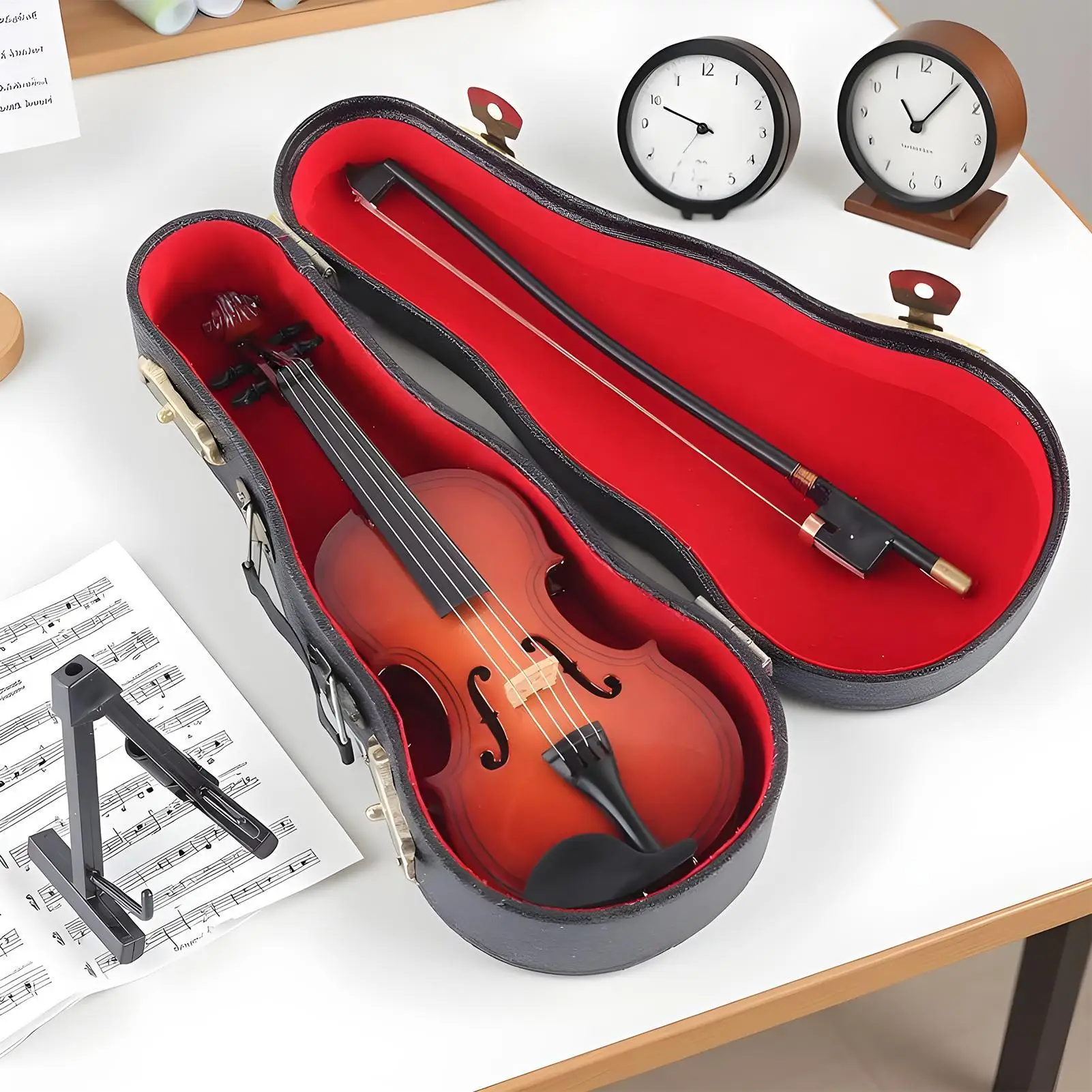 

Tiny Violin Realistic Handcrafted Wood Keychain Mini Violin Figurine For Musicians Music Fans Art Lover Holiday Celebration Home