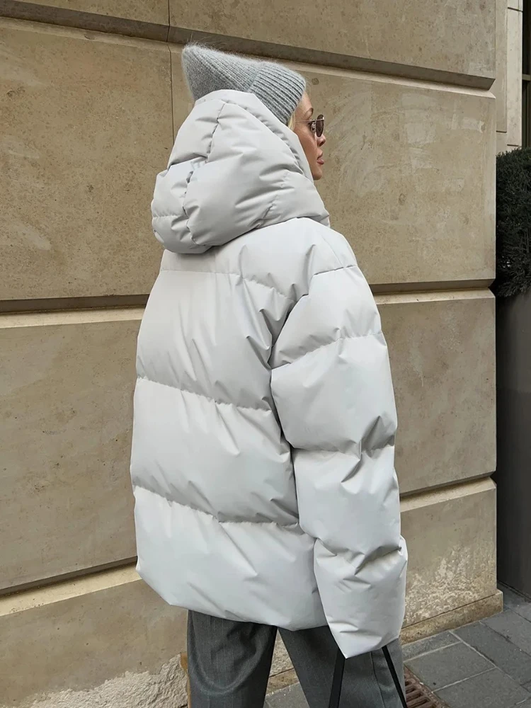 New in Winter Warm Cotton Puffer Jackets Women's Loose Parkas Coat Vintage Bread Jacket Outwear Office Ladies Quilted Jacket