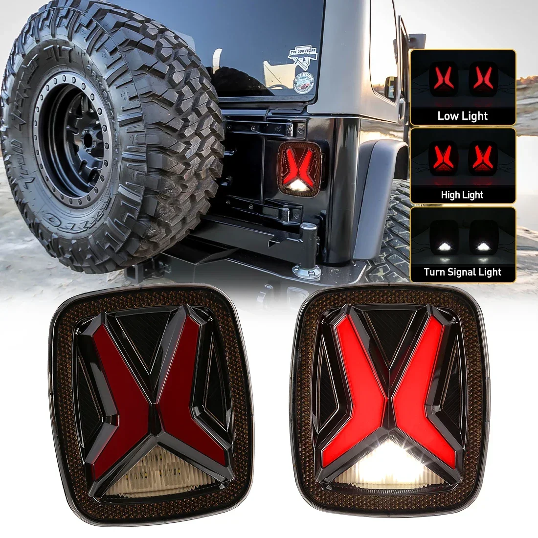 

LED Tail Lamps for Jeep Wrangler TJ CJ YJ 1998 - 2006 Rear Brake Parking Reverse Daytime Running Lights Smoked Car Accesories