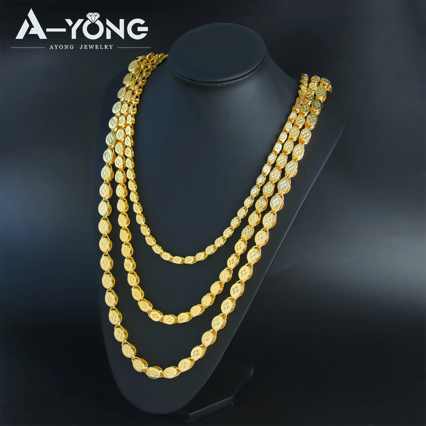

Luxury Dubai Gold Wedding Necklace 24k Gold Plated Turkish Fashion Big Chokers Middle Eastern Women Daily Hip Hop Party Jewelry