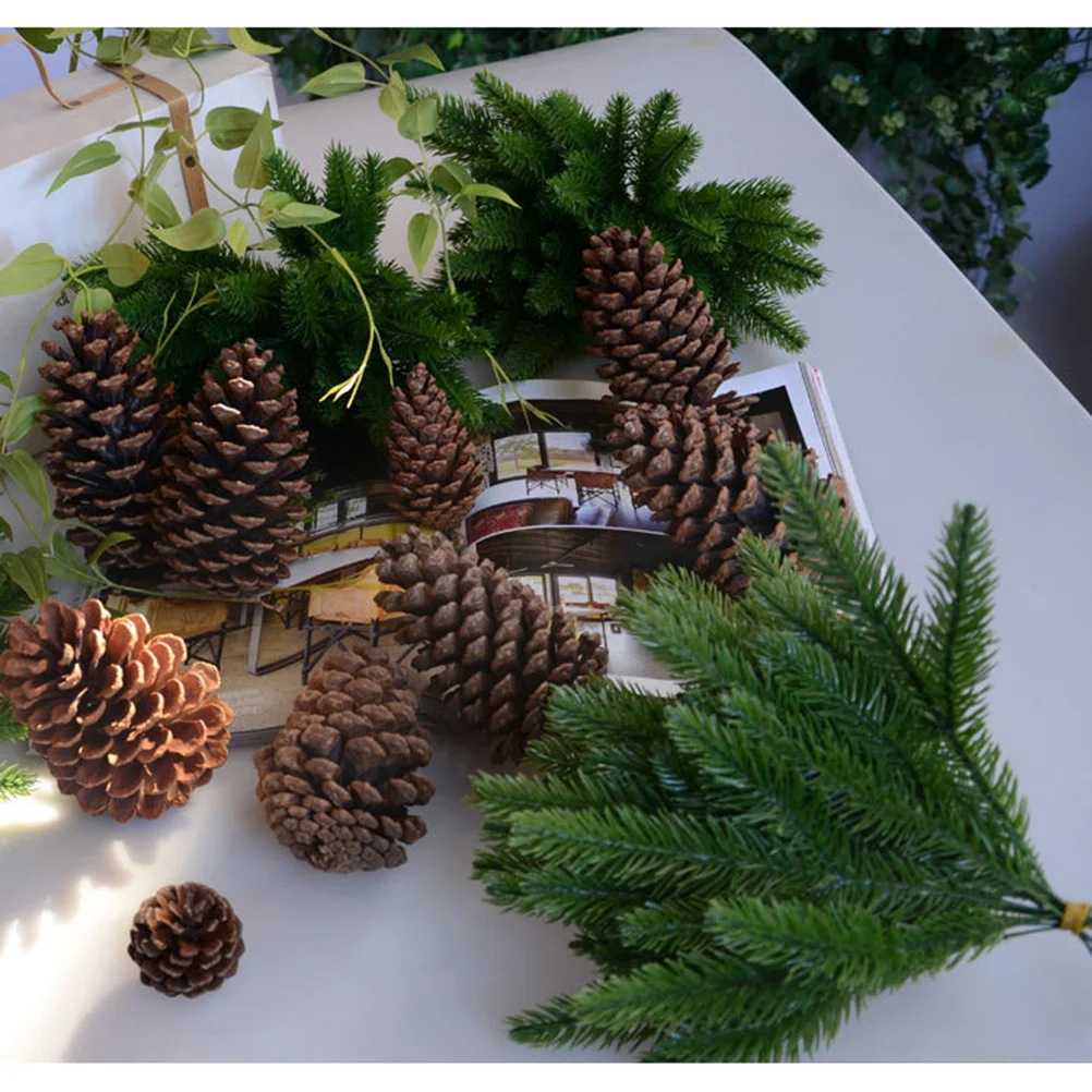 

10 pcs Pine Branches Artificial Green Simulated Plants Indoor Outdoor Christmas Wedding Party Decor Pine Picks