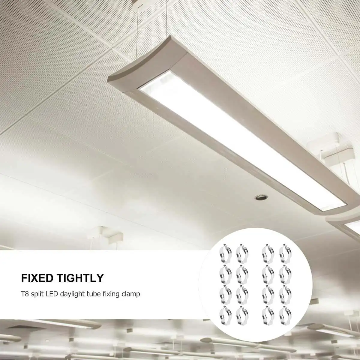 

100 шт. прочных держателей для светодиодных люминесцентных ламп из марганцевой стали, кронштейны для ламп T8 для внутреннего и наружного использования