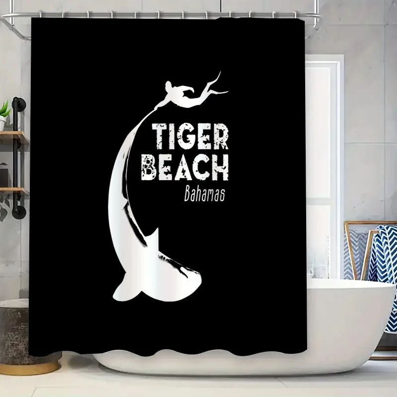 

Ocean Whale Shark Shower Curtain Blue Sea Life Bathroom Decor Nautical Beach House Coastal Vibes Waterproof Fabric Liner