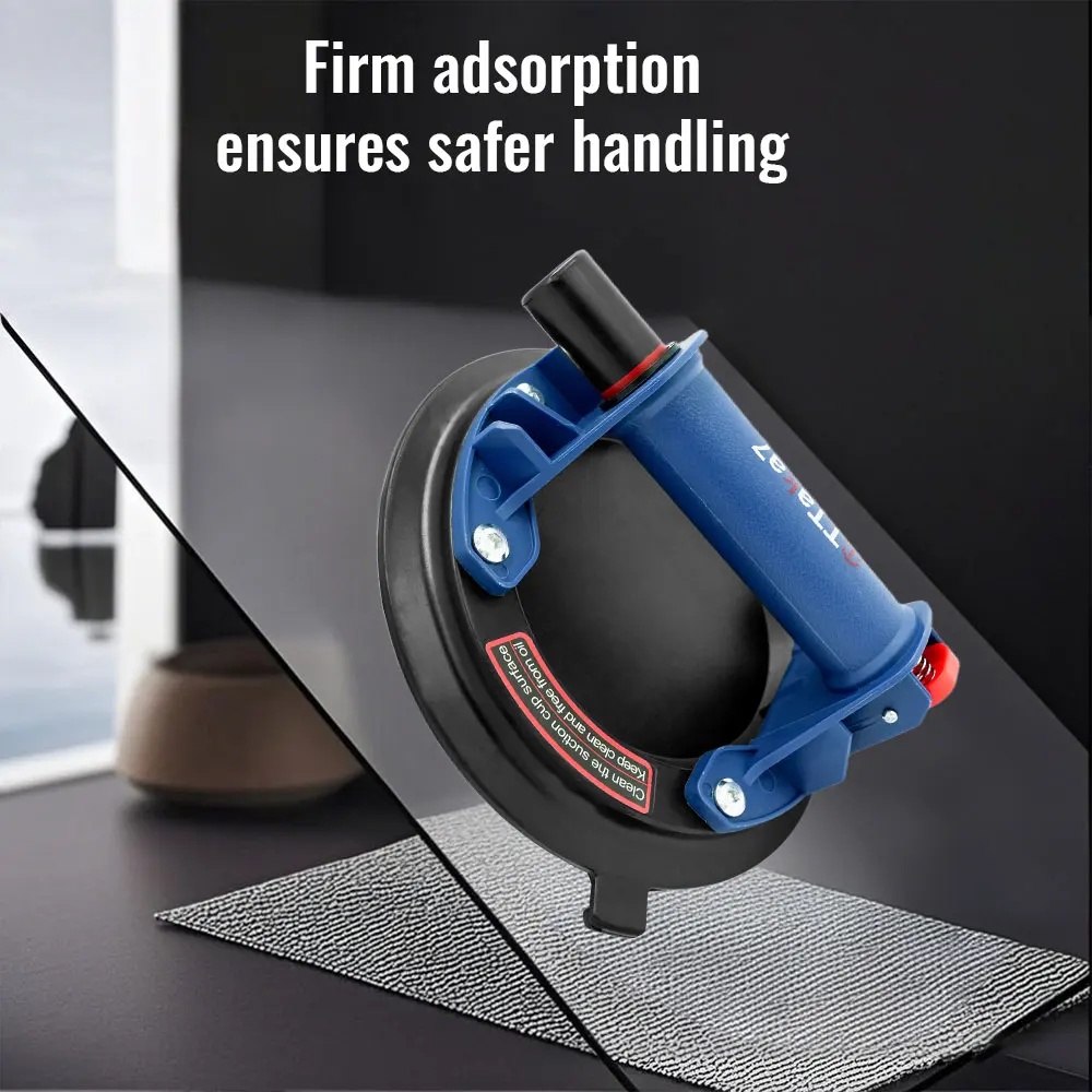 Pompa ad aria per vuoto da 8 pollici per uso domestico Ventosa per piastrelle Supporto per ventosa Pannello in vetro per roccia Manometro Strumento Pompa a mano di aspirazione