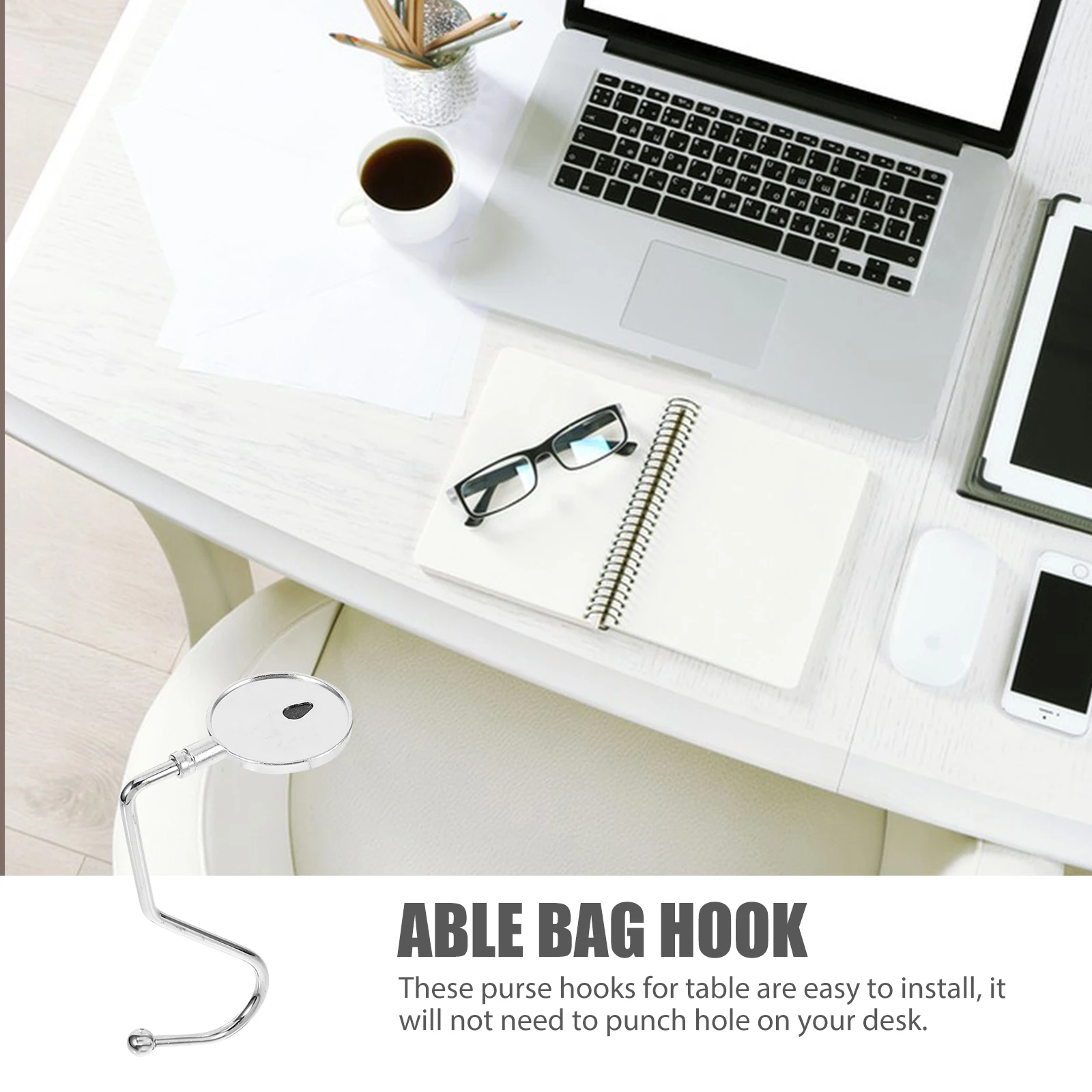 

10 Pcs Purse Hook Bag Hanger Anti Skid Desk ganizer Aluminum Alloy Student Office Table Bags Universal Hooks