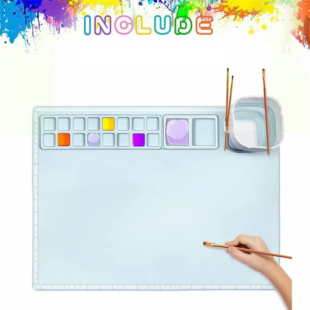Durable Art Non-Stick DIY Ink Blending Silicone Painting Mat Silicone Drawing Board Clay Mat Pigment Palette
