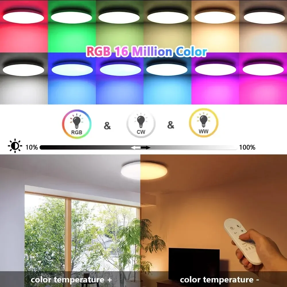 Ceiling Lamp LED Light For Home Chandelier RGB CCT APP Voice Control AC 220V 300mm Alexa Google Smart Lamp for Home