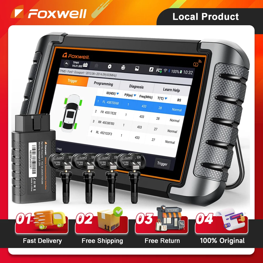 FOXWELL NT809TS OBD2 Scanner TPMS Programmer 30+ Resets Bidirectional Tool All System Code Reader Car Scanner Diagnostic Tools