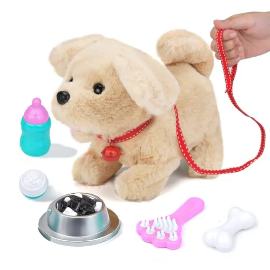 

Electric Interactive Dog Plush Golden Retriever Toy Puppy Plush Pet DogWalkingBarking Tail Wagging Interactive Companion Animal