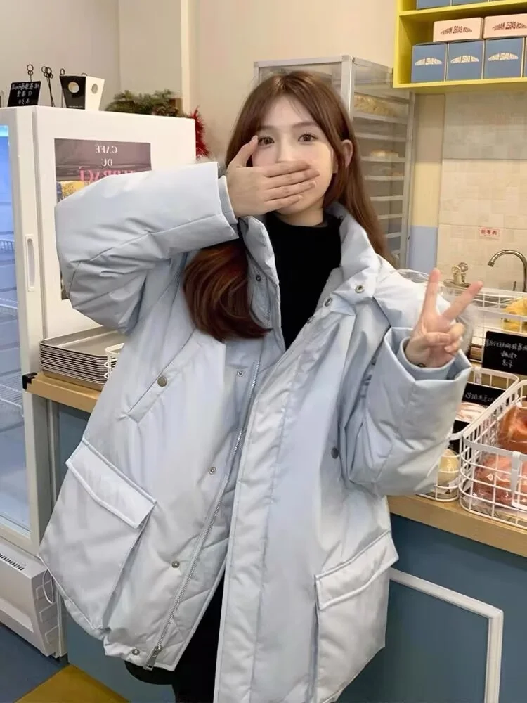 

Женская утепленная зимняя куртка-парка Fuyuan Blue Parka Style, средней длины, с наполнителем из белого утиного пуха, для повседневной носки