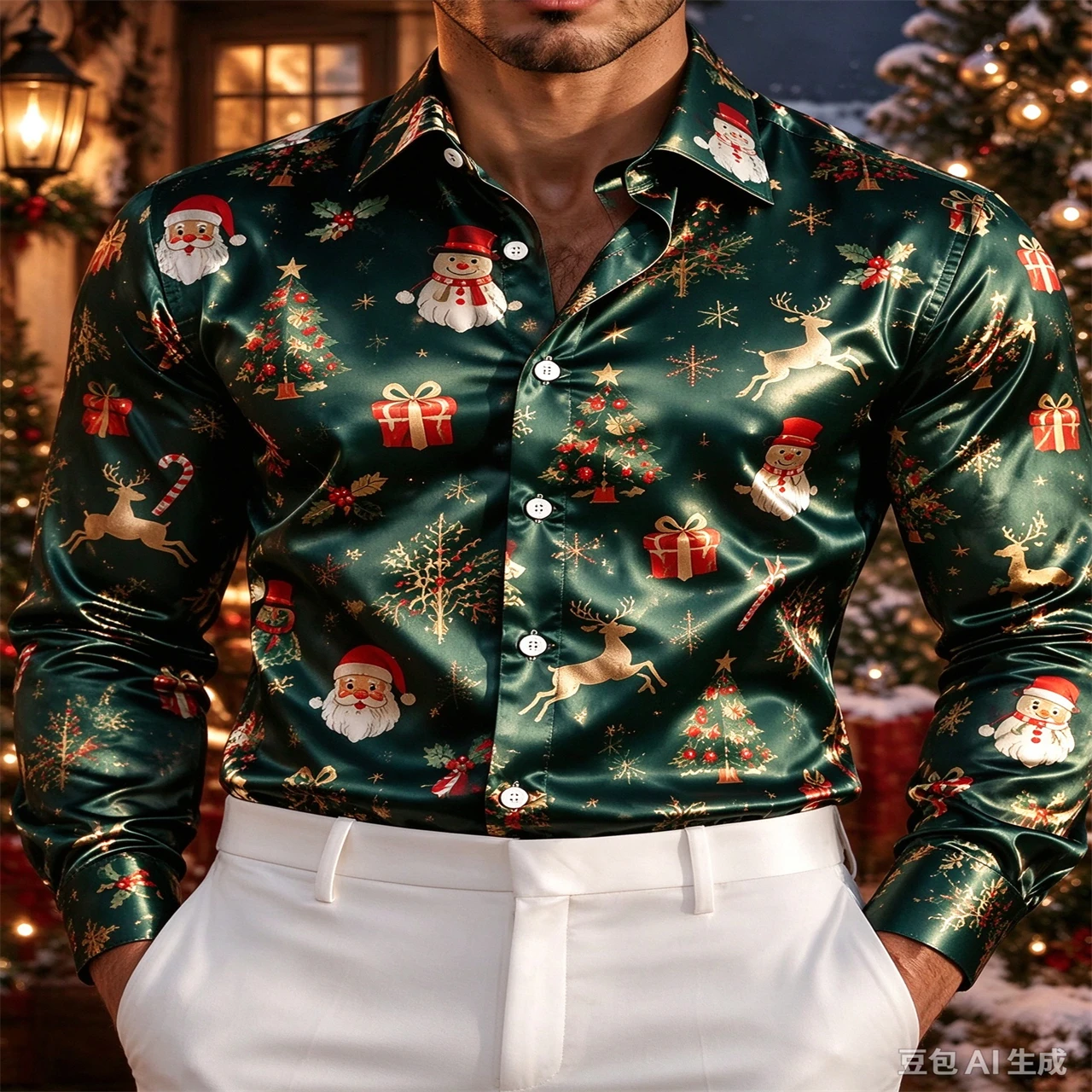 Mens Satin Silk Dress Shirt - Kemeja Lengan Panjang Satin Pria untuk