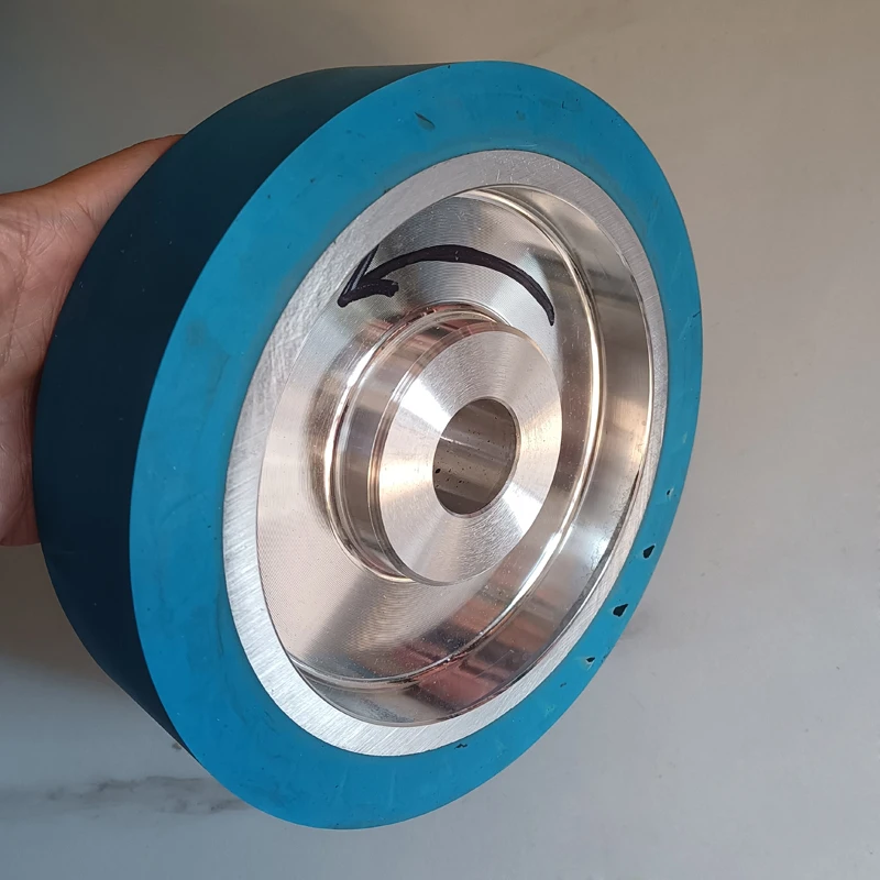 8 Zoll 200*50*32mm Zentrifugales Gummirad mit Aluminiumkern für Poliermaschine, Bandschleifrad, elastisches Metallwerkzeug – Detail 4
