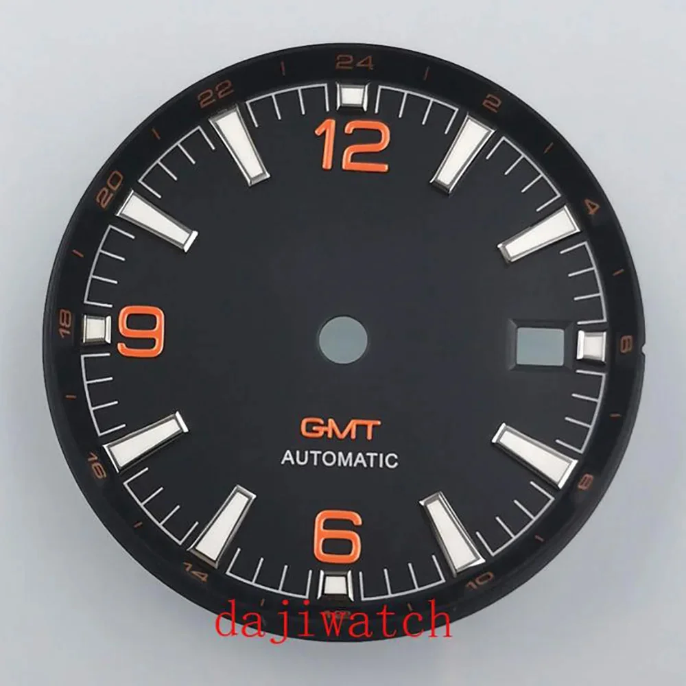 31mm GMT Watch Face Luminous Dial fit ETA 2836 2824 Pearl DG2813 3804 Miyota 8205 8215 821A 82series Movement