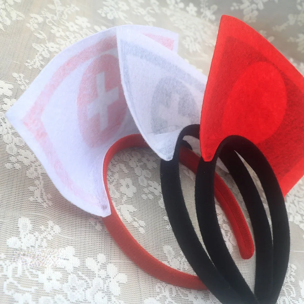 Women Girls  Funny Nurse Hat Headband Hair Band Prom Party Cosplay Nightclub Performance Props  Accessories Halloween