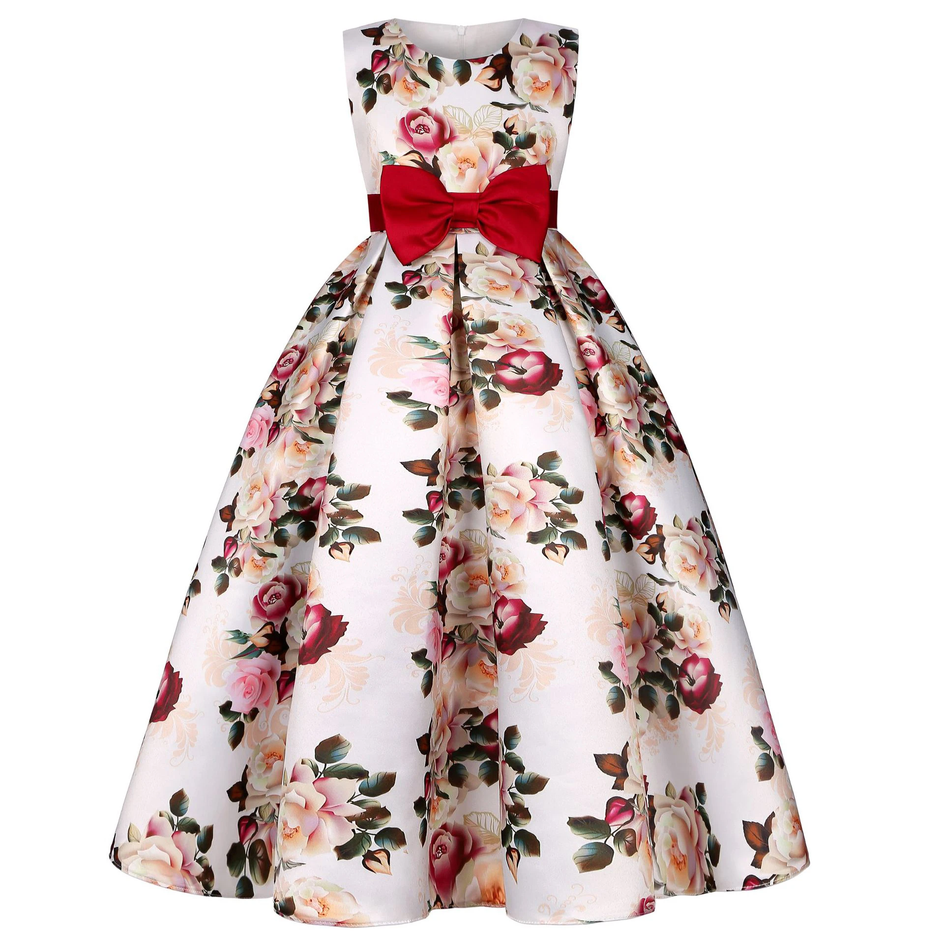 Plus Size Pricness Girls Flower Dress Children Kids Long Floral Wedding Party Dresses Kids Princess Christmas Dress Clothing