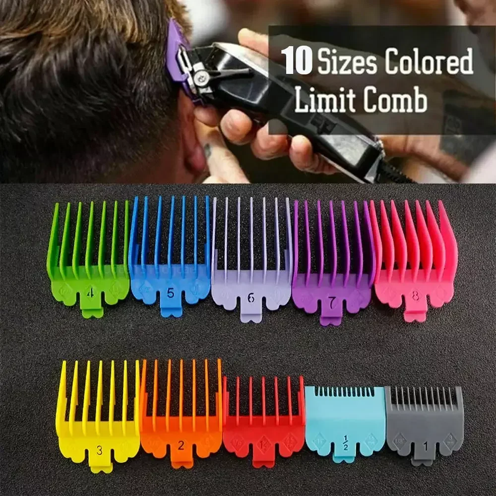 

10Pcs Men Hair Clipper Limit Comb Salon Barber Cutting Guide Replacement Attachment Hair Trimmer Styling Tools