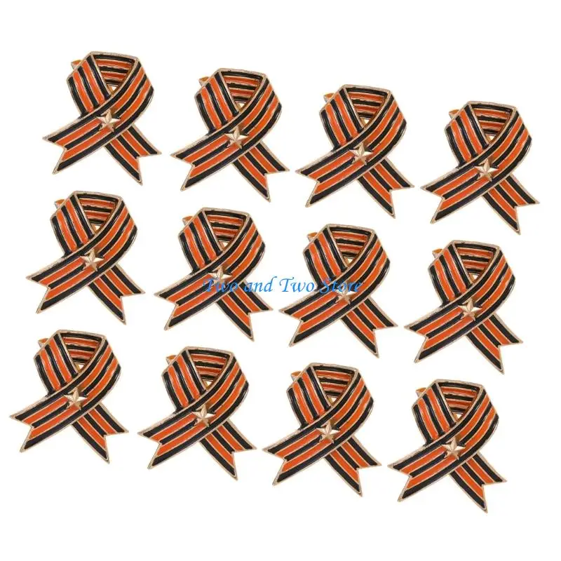 HX6F Set of 12 Piece Patriotic Russia Flag Brooch Badge With Smooth Edged And Secure Fastening For Comfortable Use