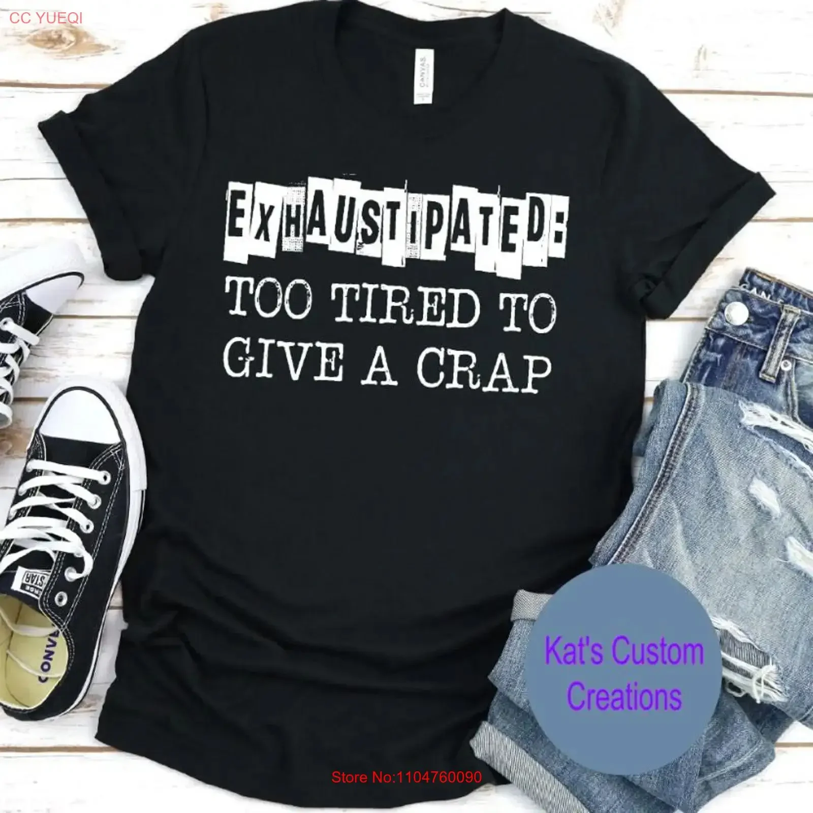 Exhaustipated Too Tired To Give A Crap T Shirt Funny Sarcastic Bella Canvas vintage Washed Slightly Top For Everyday Wear