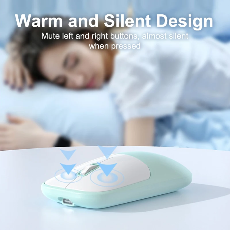 

Wireless Mouse Bluetooth 2.4GHz Dual Modes Rechargeable Ergonomic Silent Click Mouse For Laptop Tablet Computer Battery Mouse