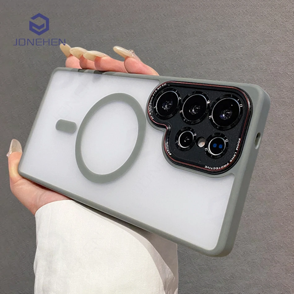 หรูหราสีฮิตเลนป้องกันแมทแม่เหล็กเกราะสำหรับซัมซุงกาแล็คซี่ S24 พลัส S23 S25 อัลตร้าสำหรับแม็กเซฟกันกระแทก