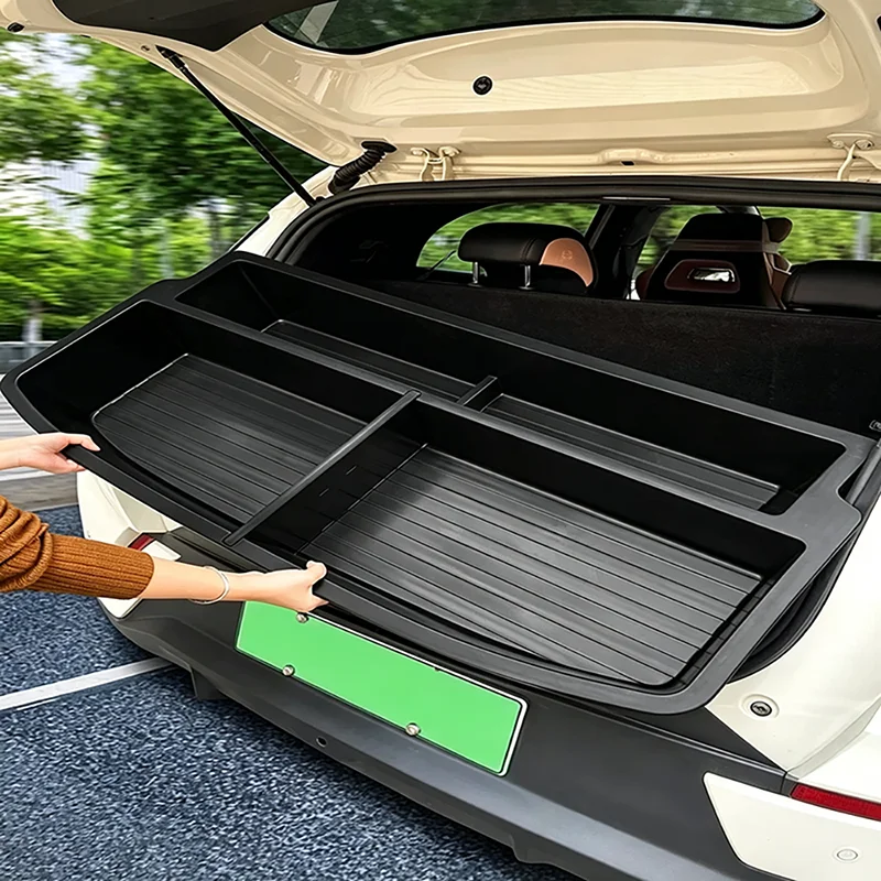 For BYD Dolphin Mini Seagull 2024 2025 Car Trunk Storage Box ABS Durable Trunk Car Accessories Interior Stowing Tidying