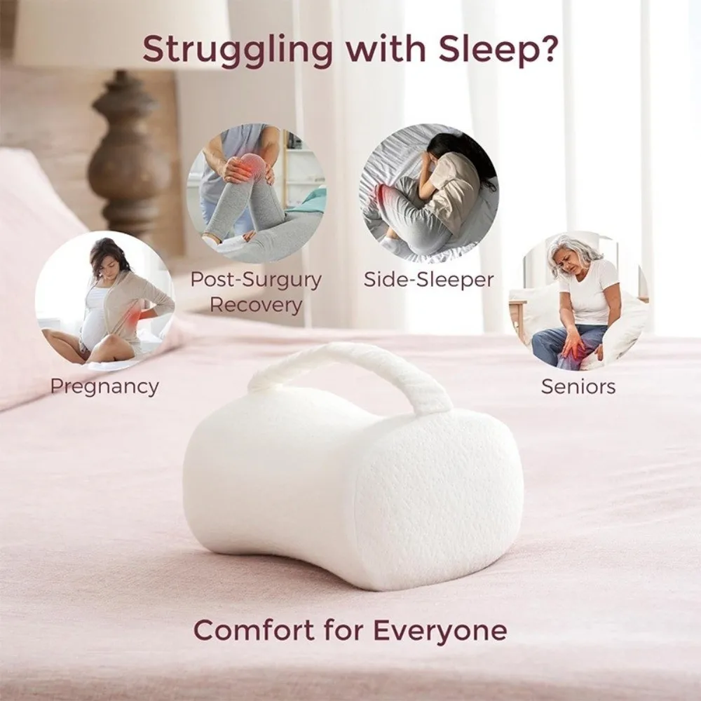 Kniekussen van traagschuim voor zijslapers Ergonomisch orthopedisch beenkussen met elastische band Therapeutisch zijslaperkussen