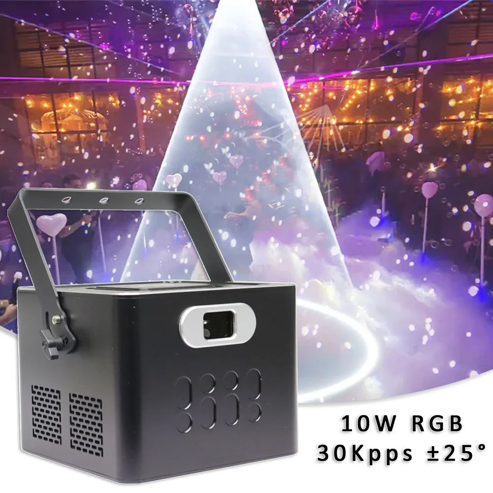 YUER 10W RGB Laser Light 30Kpps Scanner Beam Effect For Wedding Event Dj Disco Home Party Stage Lighting Projector Bluetooth