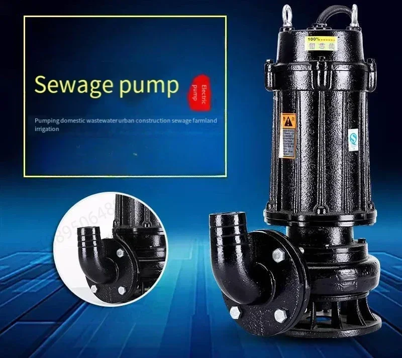 5.5Kw5500w sewage pump  submersible pump non-clogging sewage 380v electric 2/3/4/6 inch