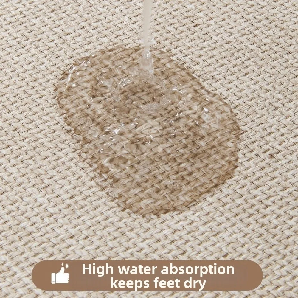 

Quick Dry Anti Slip Flax Entry Doormat Simple Soft Linen Absorbent Rug Imitation Weaving Vintage Door Mats Kitchen