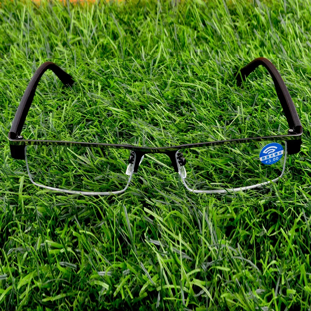 Titanium Alloy Business Style Half-rim Multi-layer Coating Lenses Reading Glasses +0.75 +1 +1.25 +1.5 +1.75 +2 +2.25 +2.75 to +6