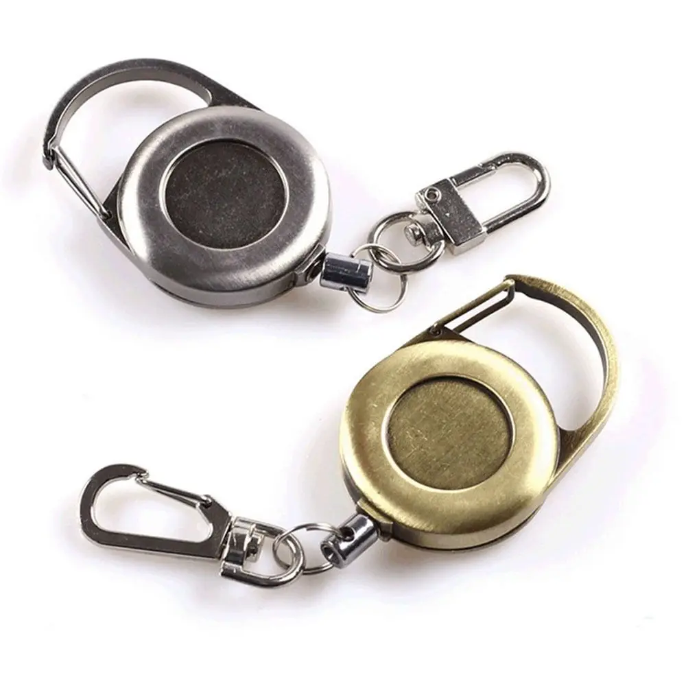 Durable Key Ring Clips Anti-Lost Keychain Silicone Lanyard Pull Buckle Badge Holder Telescopic Pull Buckle Retractable Lanyards