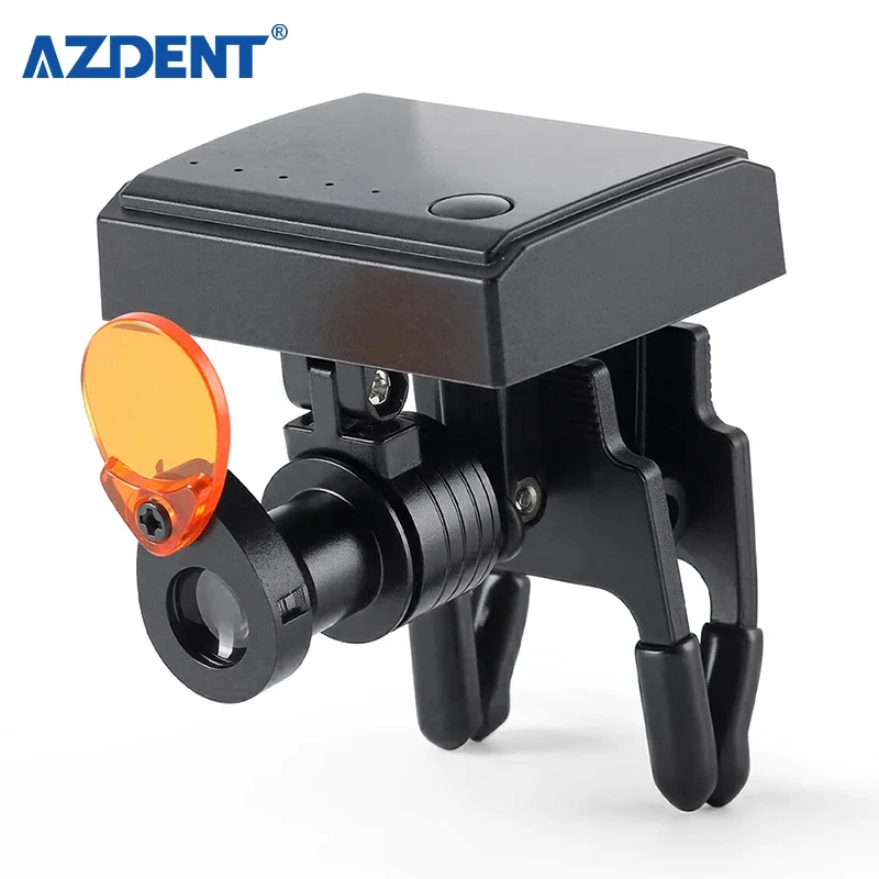 PIXEL HOT  Azdent 5w Wireless Magnifying Glass Headlight with Optical Filter Medical Clip-on Light