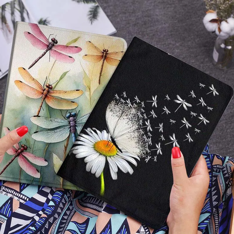 

White Butterfly Daisy Art Tablet Case For Huawei Honor MatePad MediaPad Air 5 6 7 11 V6 V7 V8 V9 X9 X8 T10 T10s C5e T5 Gift