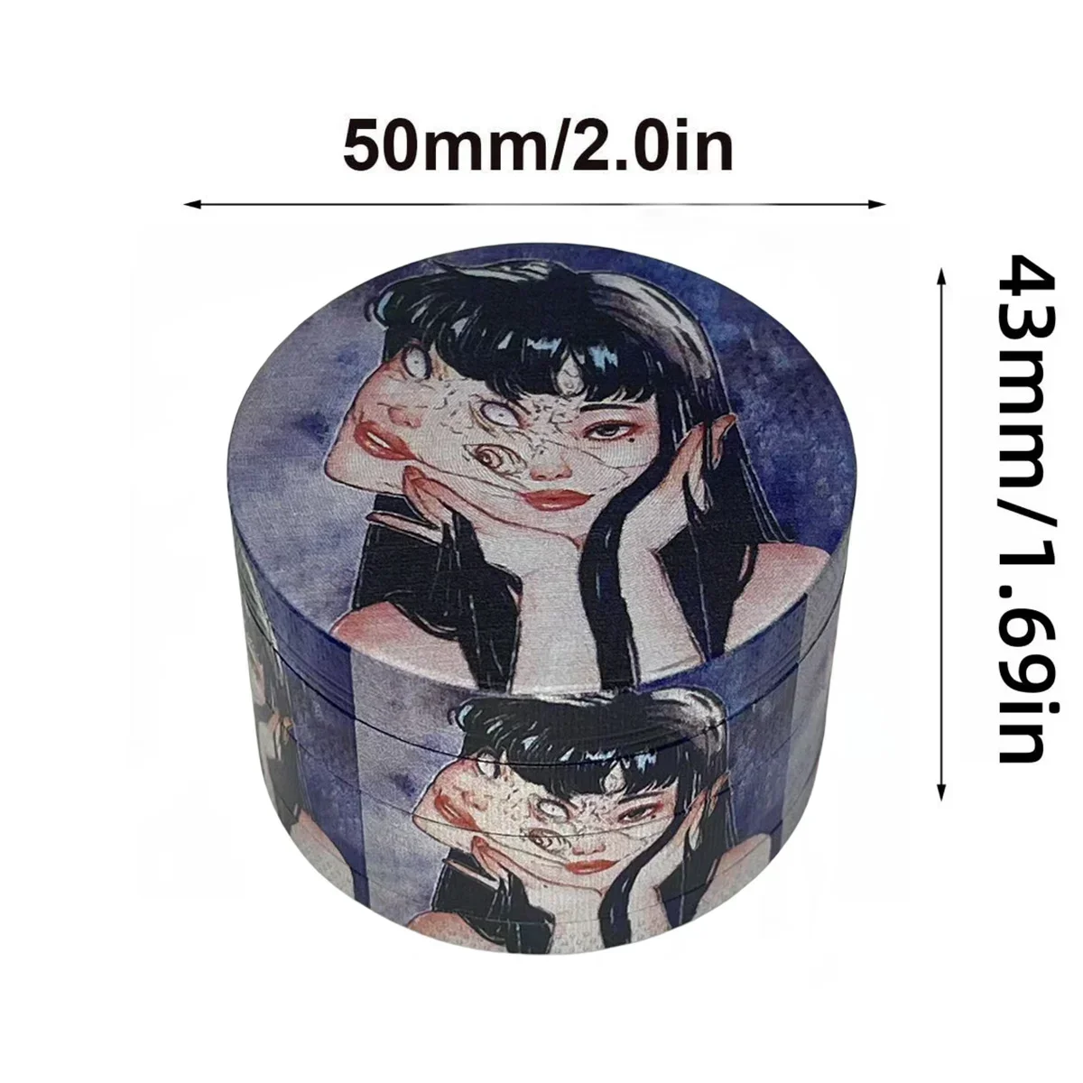 2 بوصة كاواكامي عشب طاحونة معدنية دليل التوابل الفلفل مطحنة الملح هاون مدقة العشب الخام التبغ طاحونة السجائر التدخين أداة