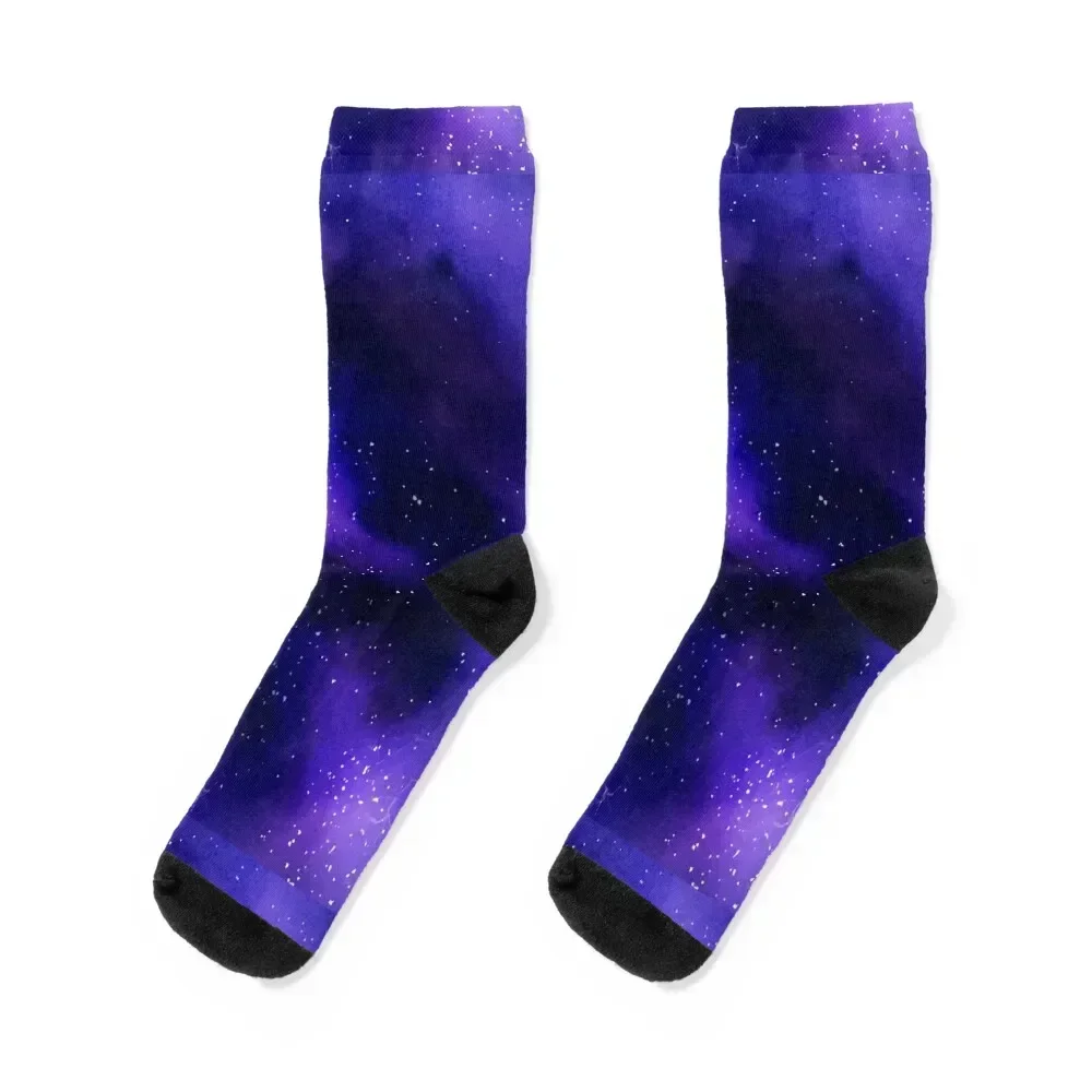 

Purple Star Galaxy Painting Socks cartoon Rugby men cotton high quality compression Girl'S Socks Men's