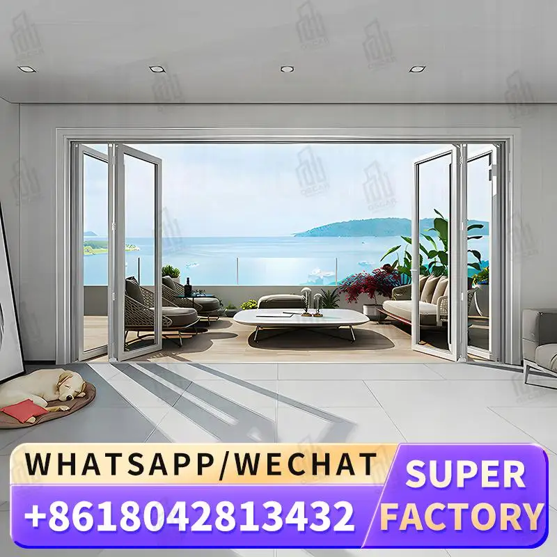 

Customizable Factory made Multifunctional Accordion style Windows Foldable Door Ideal for European Office Spaces
