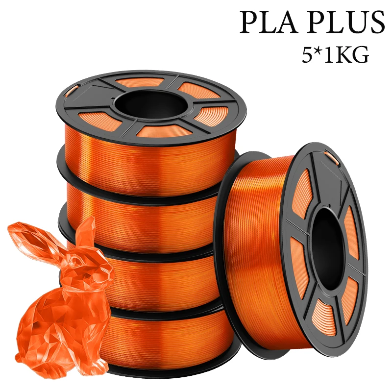 TECBEARS PLA+ transparant 5KG 3D-printerfilament pla plus 1,75 mm ± 0,02 mm Hoge taaiheid voor 3D-filament Ondersteuning aangepaste kleuren