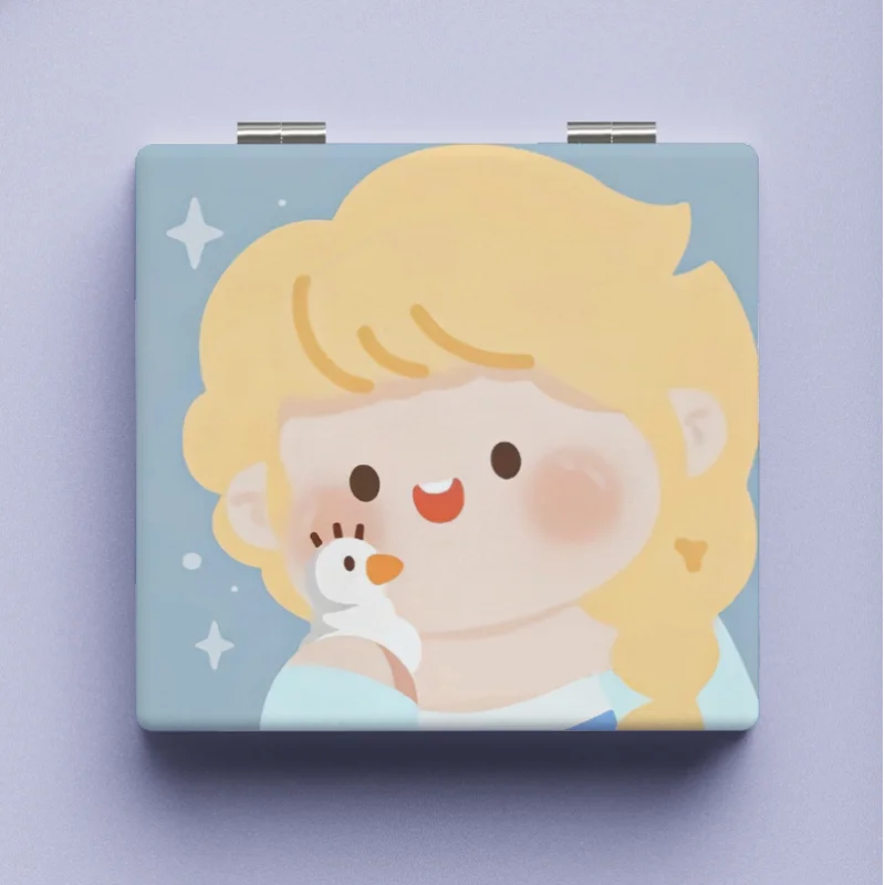 Piccolo specchio Disney Biancaneve, modello creativo di personaggio dei cartoni animati di alto valore, carino specchio per il trucco portatile semplice e portatile