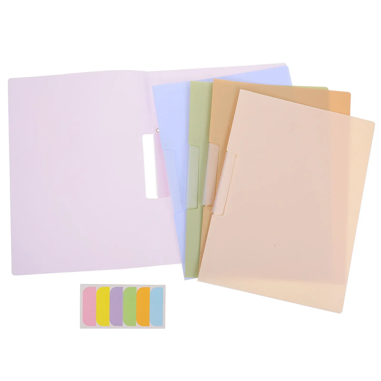 5Pcs A4 Rotating Side-Opening Clip File Folder PP Material Document Organizer for School Office Presentation Report Resume