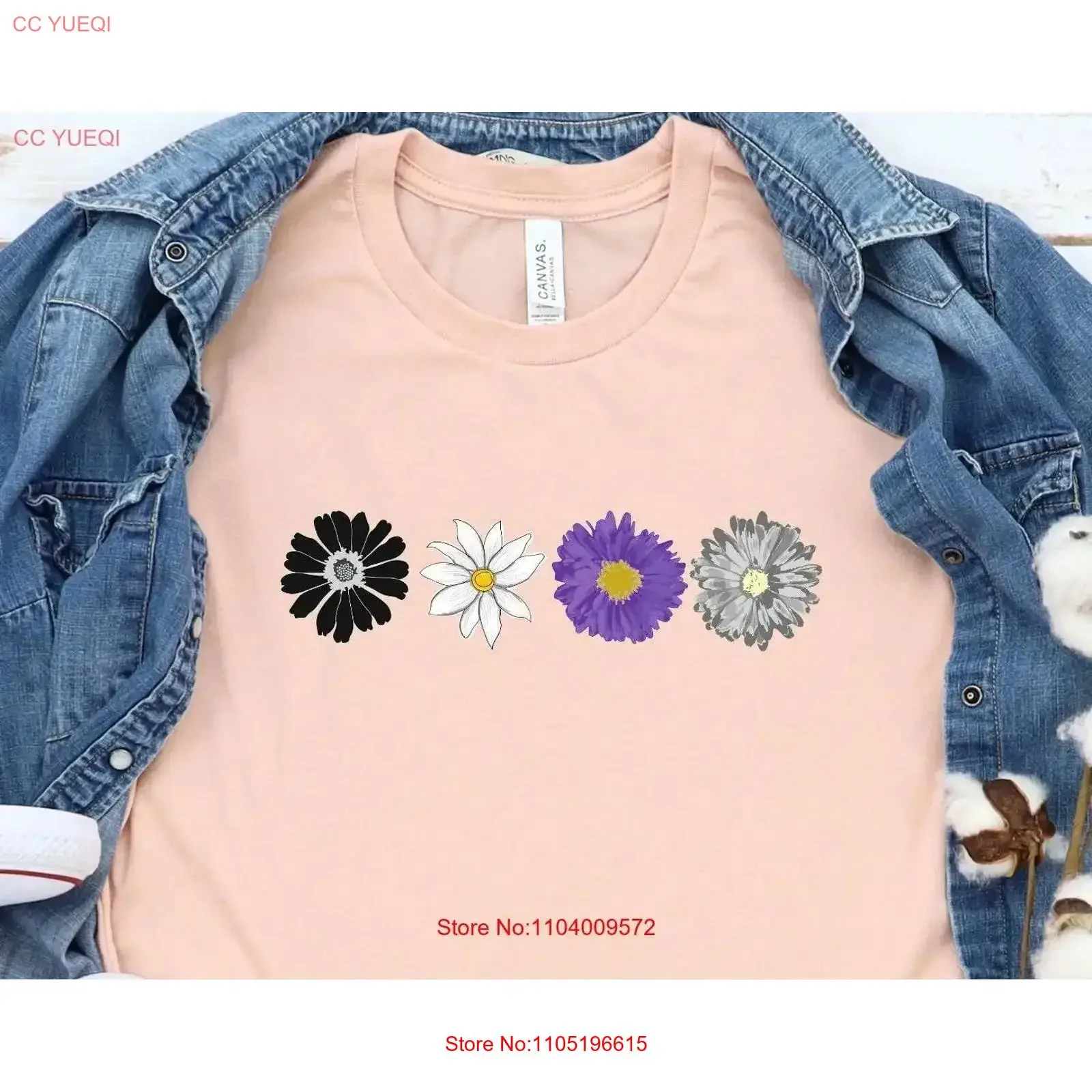 Demisexual Flowers T Shirt Floral Demi Flag Boho Demisexuality Pastel Queer Pride Month March LGBT Gender Neutral Spring LGBTQ