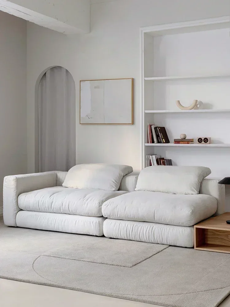 Y Cream Style Fabric Sofa Living Room Misty Style Imperial Concubine White Down Sofa