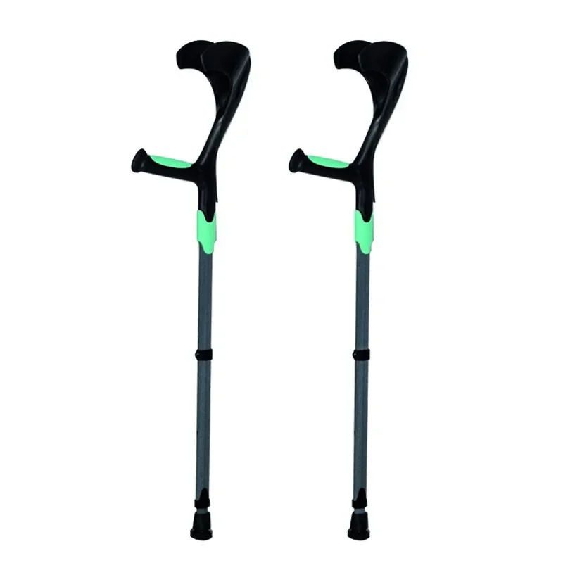 Medical Fracture Underarm Crutch Height Adjustable Non-slip Double Crutches Aluminum Alloy Tube Body Disabled Arm Style Crutch