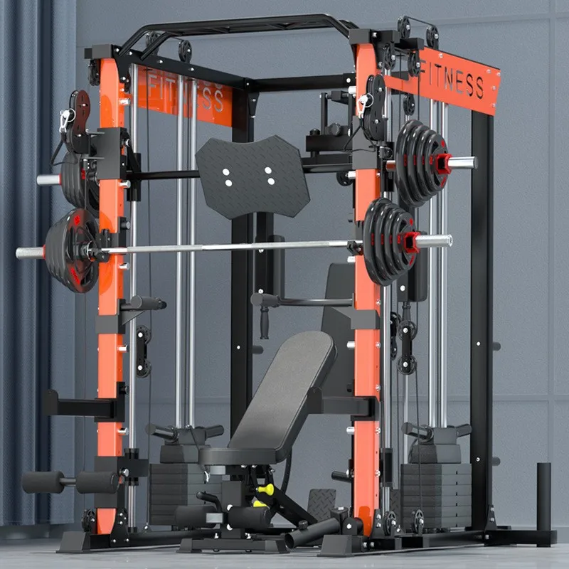 Multifunctional Smith Squat Frame, Comprehensive Fitness Machine, Barbell Workout Gym, Commercial Fitness Equipment