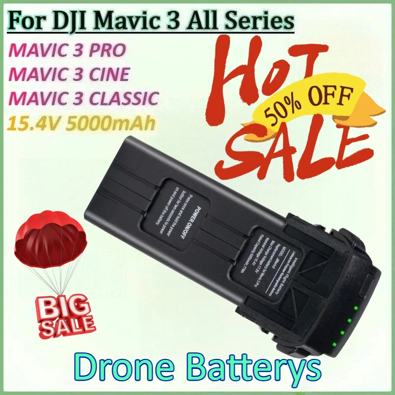 

New 15.4V 5000mAh for DJI Mavic 3 Intelligent Battery Mavic 3/Classic/Pro/Cine Drone UAV Accessories Flight Time 46 Minutes