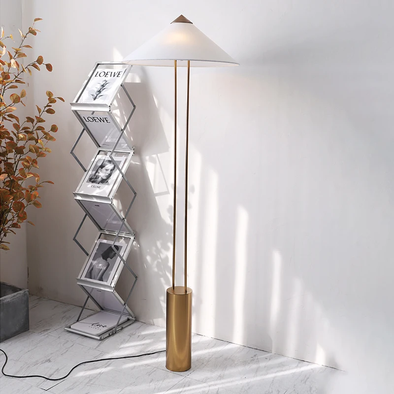 Nordic Minimalist Fabric Hat Lamp Led Floor Lamp Living Room Home Decor Standing Light Indoor Lighting Loft Bedroom Bedside Lamp