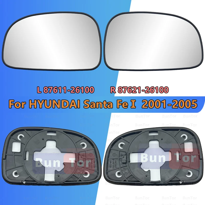 Para Hyundai Santa fe I 2001 2002 2003 2004 2005 espejo retrovisor/87611-26100 87621-26100/lente de espejo retrovisor izquierdo y derecho/piezas de automóvil