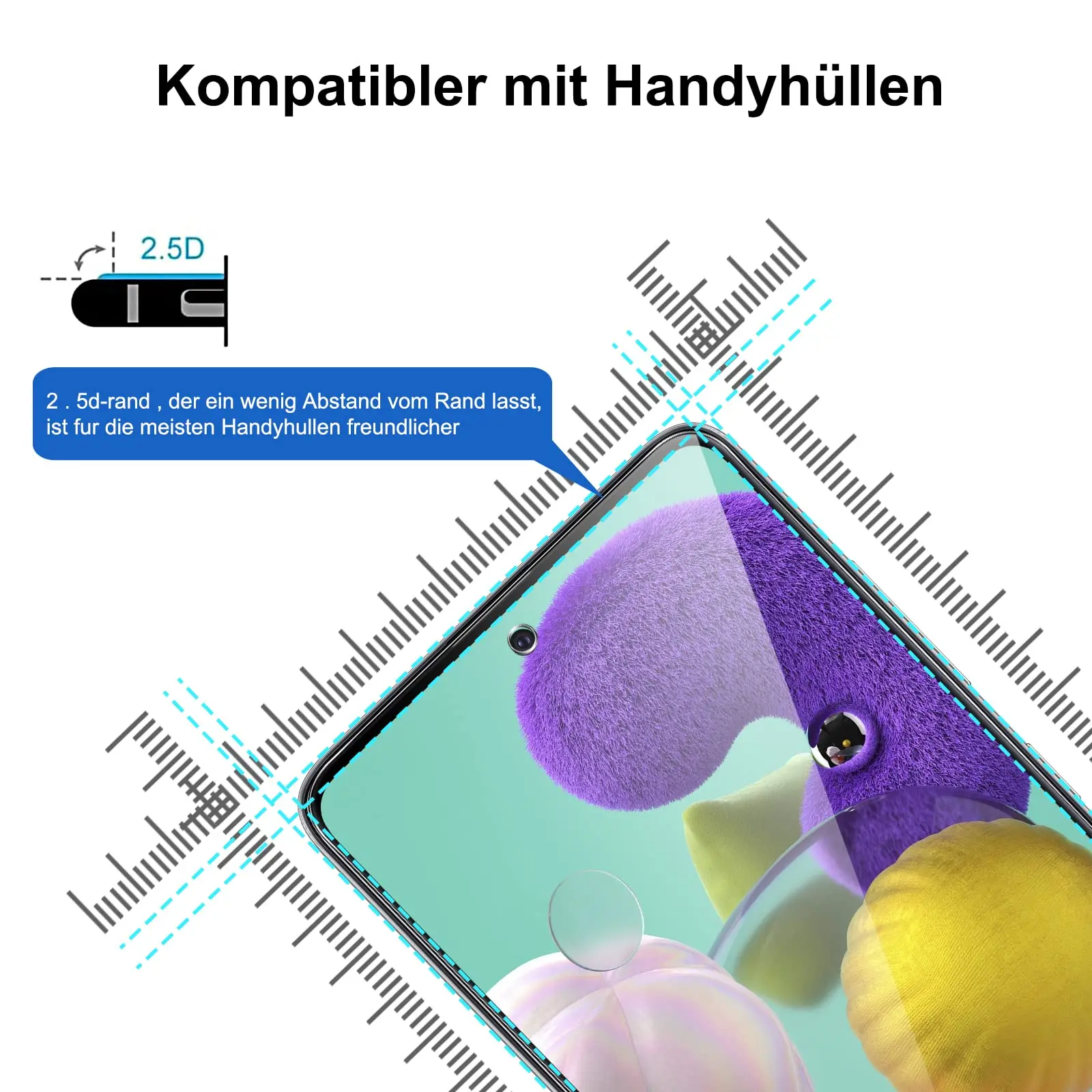 For Samsung Galaxy A51 6.5 inch Tempered Glass Screen Protector Crystal Mica 9H Protective HD Clear Transparent Anti Scratch